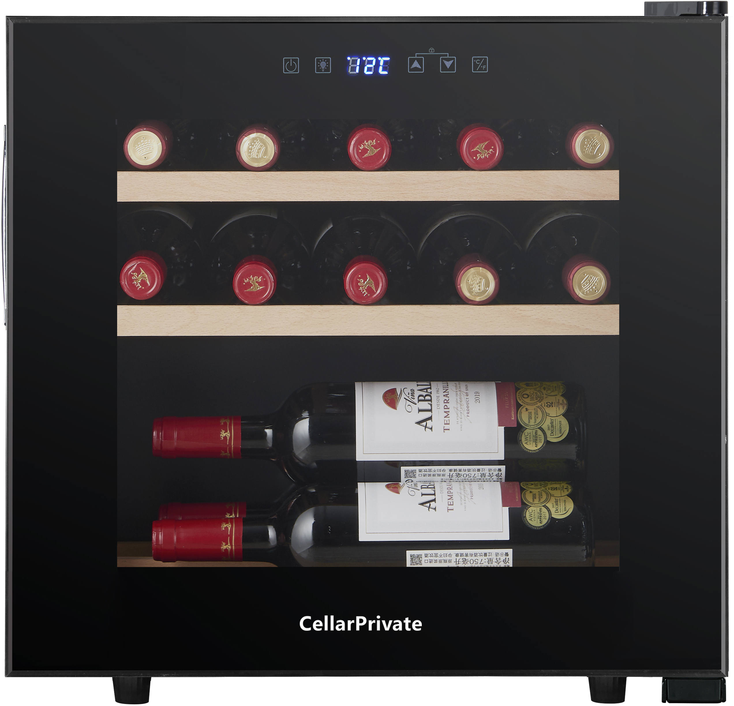 91023659 Винный шкаф CP017 48x50.80x43 см 14 бутылок цвет черный STLM-0445493 CELLAR PRIVATE