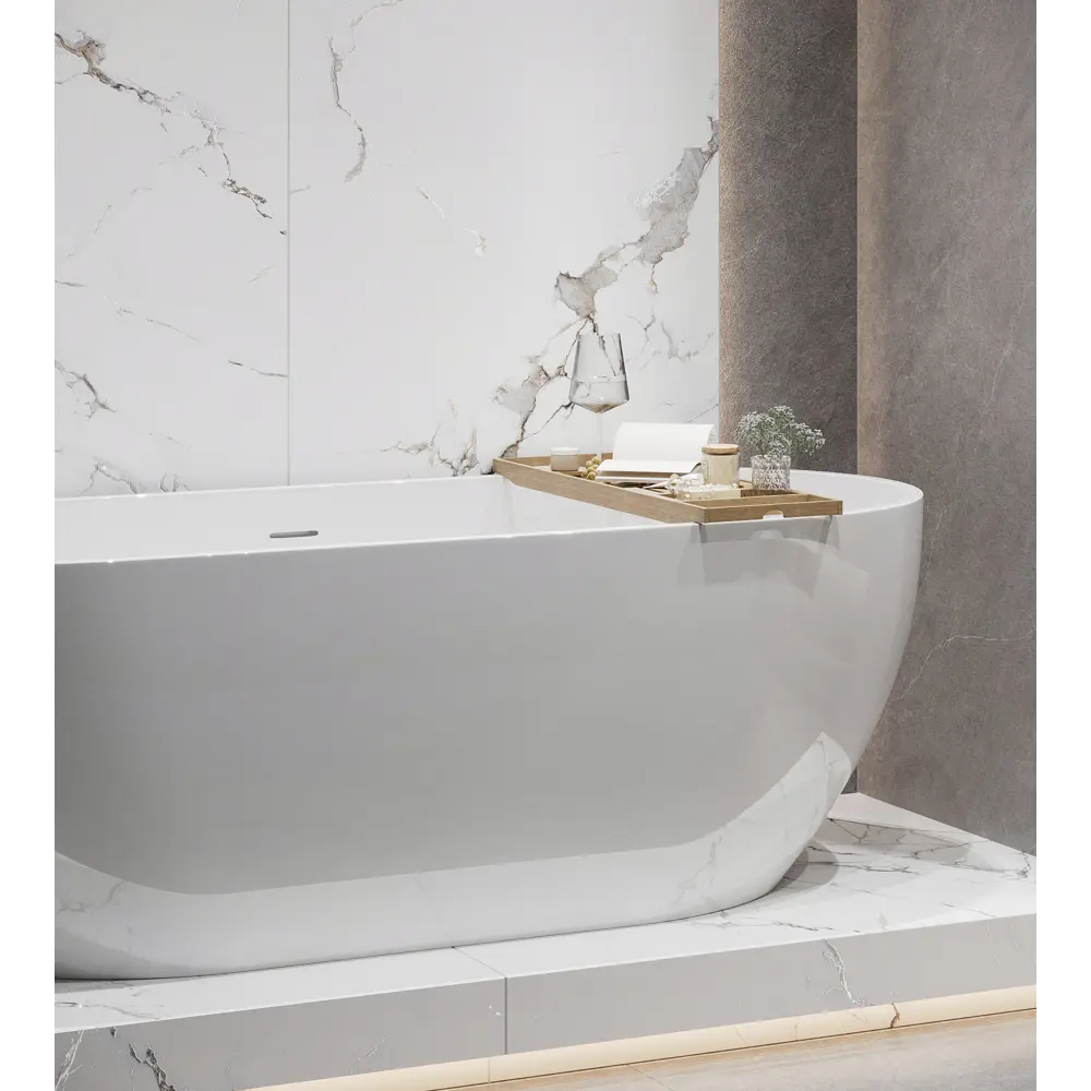 Глазурованный керамогранит Galaxy Statuario 80x160 см 2.56 м² матовый цвет белый Santreyd CARVING STLM-2061391 - Вид №5