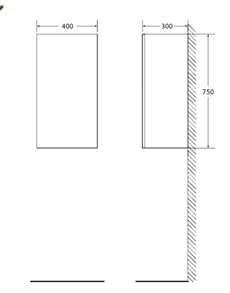 Шкаф подвесной, левосторонний BelBagno REGINA-750-1A-SC-BO-P-BLUM-L - Вид №2