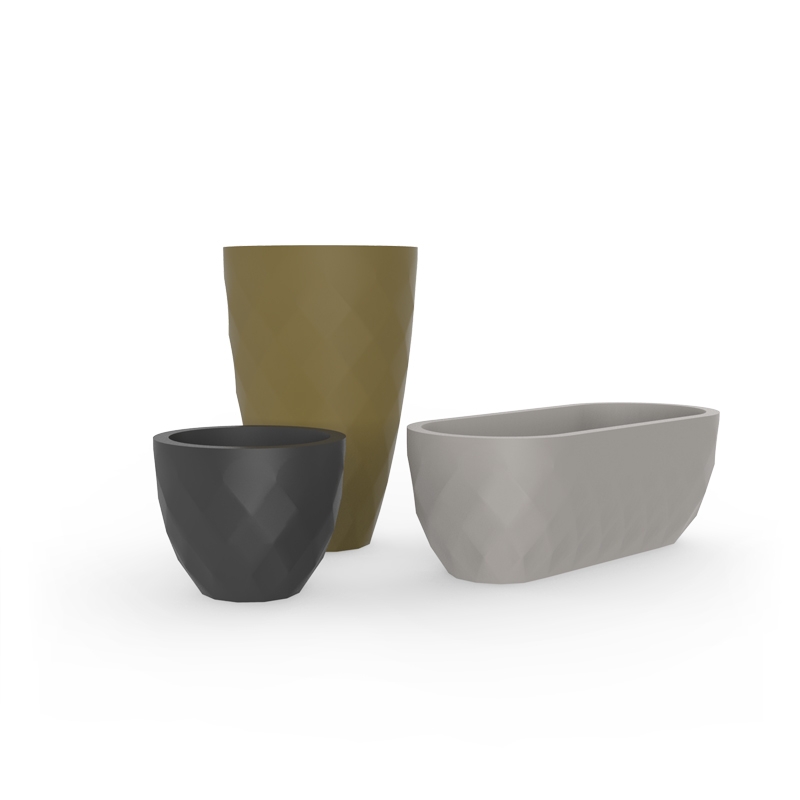 073089 Кашпо Nano матовое антрацит 12см Vondom Vases - Вид №1