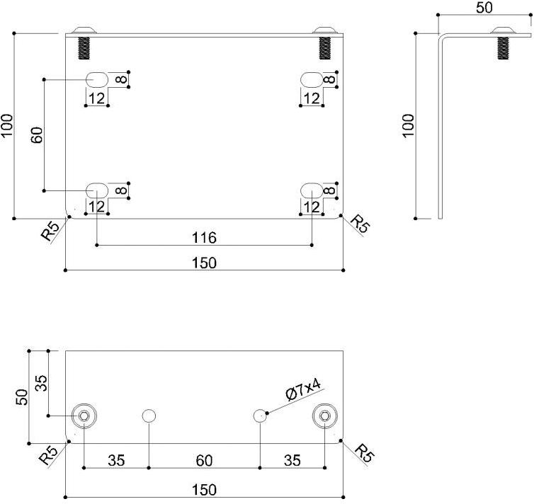 Ponte Giulio Кронштейн для настенного крепления Hug B41dcs34 - b41dcs35 - Вид №1