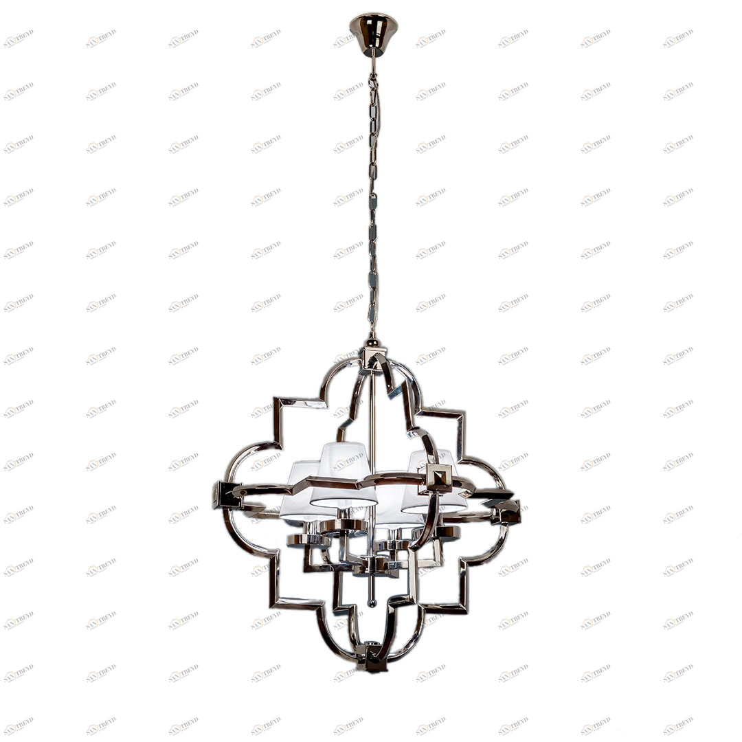Люстра подвесная с абажуром никель Frezia Light 116024 FREZIA LIGHT ДИЗАЙНЕРСКИЕ 00-3953608 Никель;серый 
