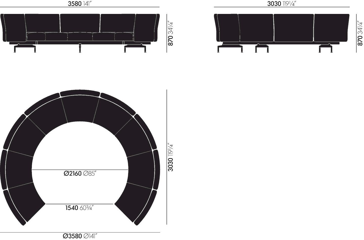 Секционный диван VITRA мягкая работа ARCH-00079650 - Вид №48