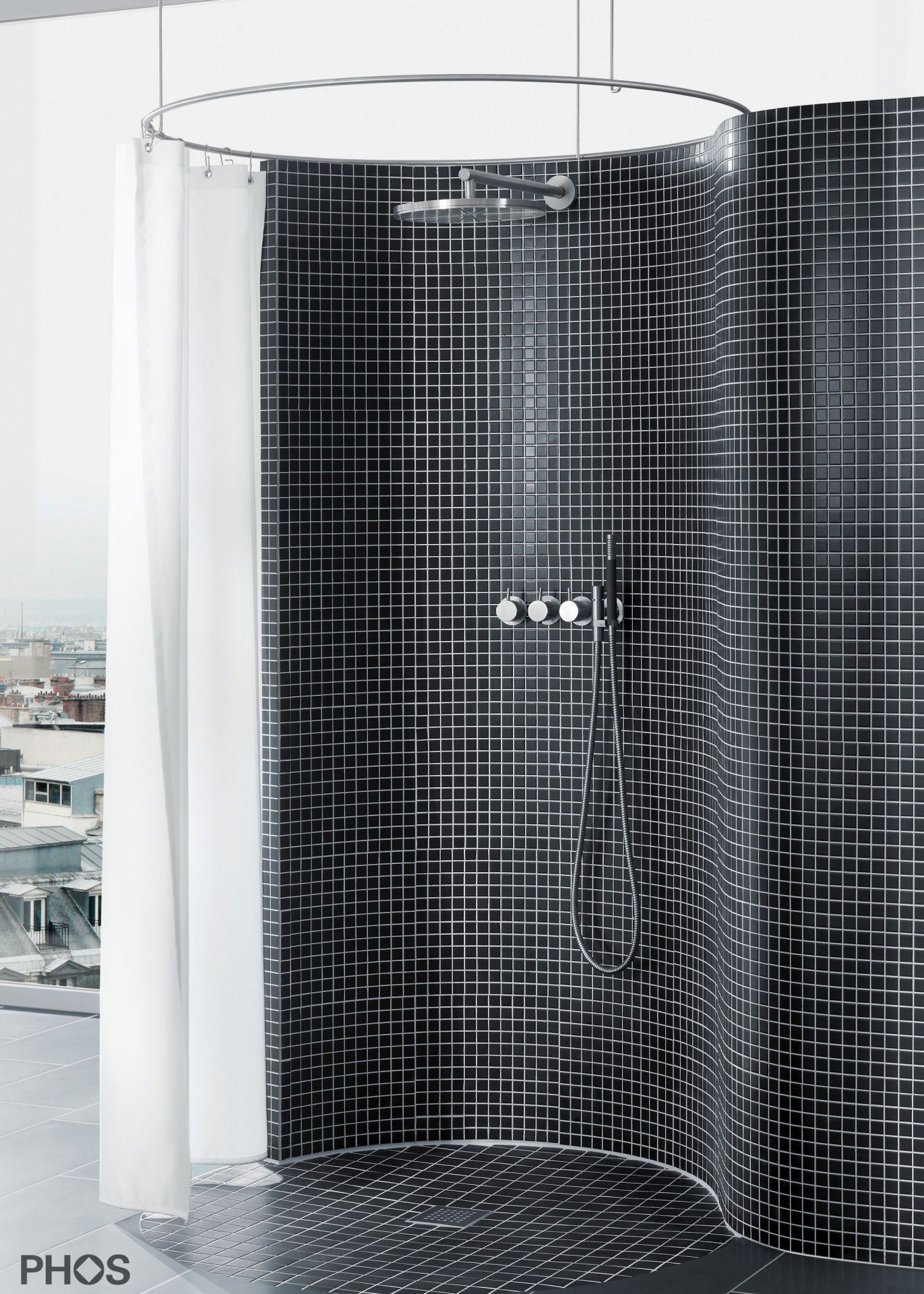 DR800 Кольцо для штанги для душевой занавески, диаметр 80 см. PHOS  - Вид №3