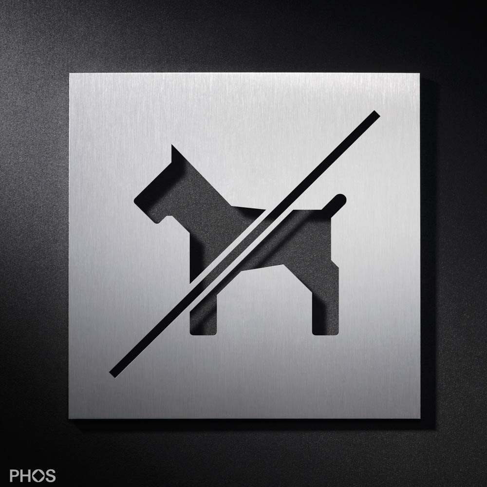 PS6701 Знак пиктограммы с собаками запрещен/запрещен, 16 x 16 см. PHOS 