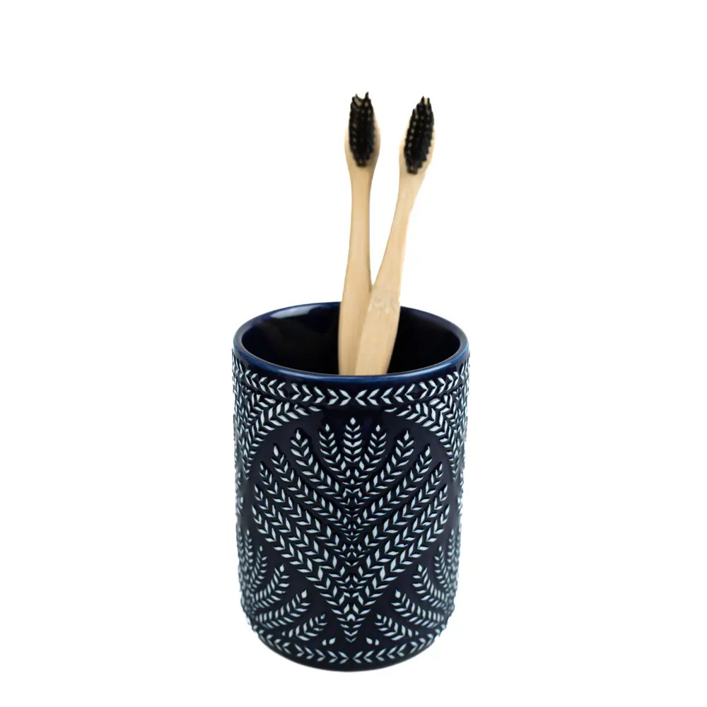 Стакан для зубных щёток Proffi Home Aegean керамика цвет синий STLM-2131081 - Вид №4