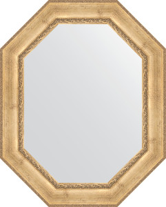 BY 7264 Зеркало в багетной раме - состаренное серебро с орнаментом 120 mm EVOFORM Octagon