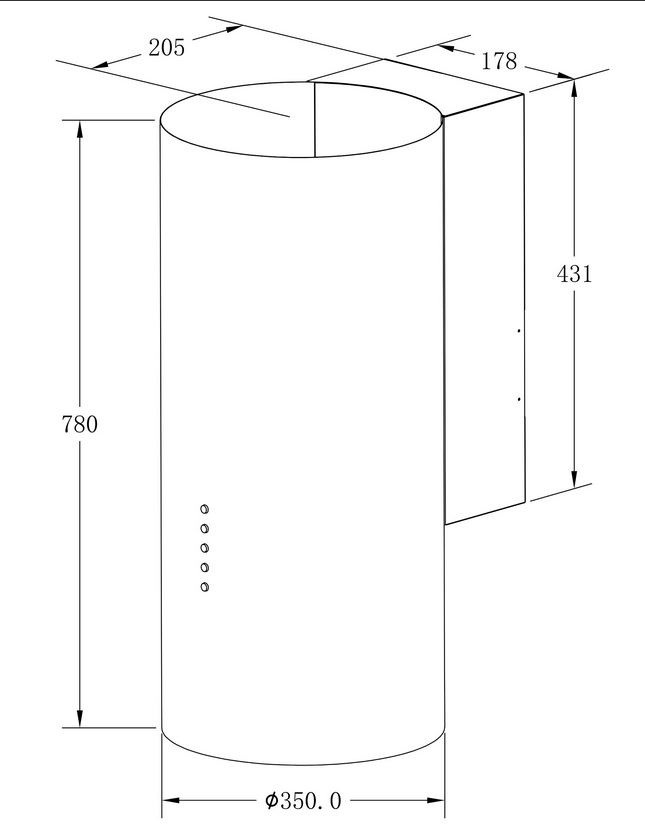 9202547 Вытяжка пристенная Meferi TUBE35IX ULTRA серебристый STDN-0129776 - Вид №15