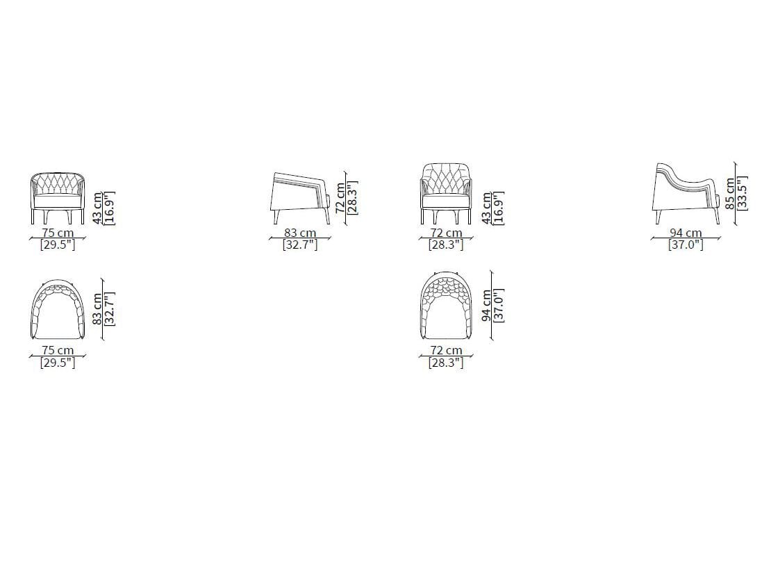 Тканевое кресло Vittoria Frigerio Poggi ARCH-00121456 - Вид №1