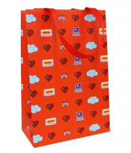 529843 Пакет подарочный "8 bit love" А5, 16 х 24 х 8 см Made in Respublica*