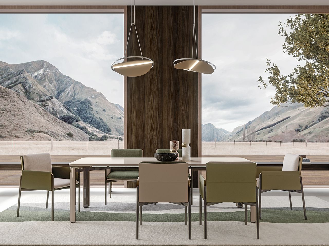 Стул с подлокотниками, обитый кожей и тканью Turri ARCH-00014900 - Вид №1