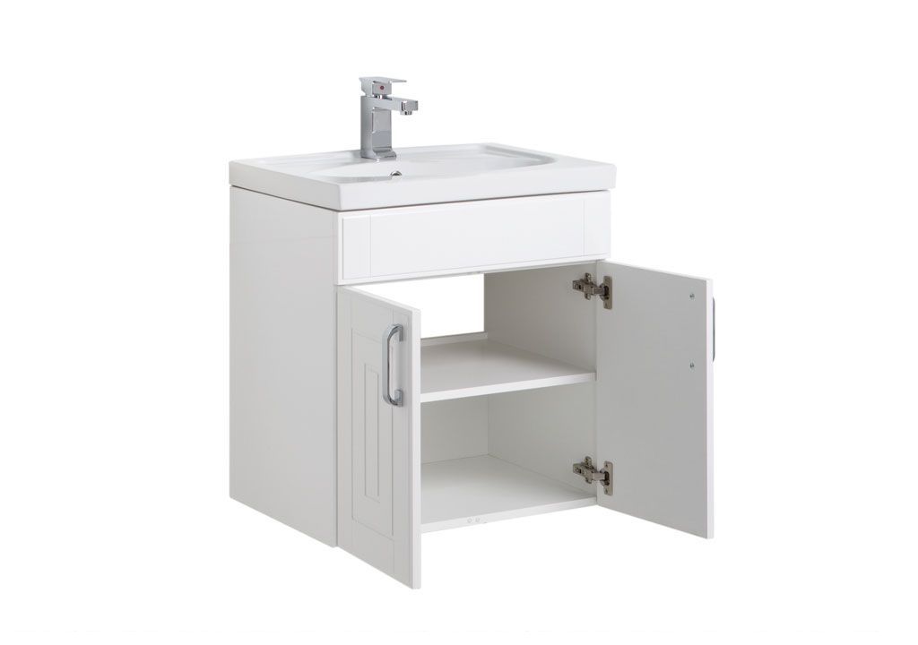 Тумба с раковиной Aquanet Рондо 60 белый (2 дверцы) 0018915600185476 - Вид №1