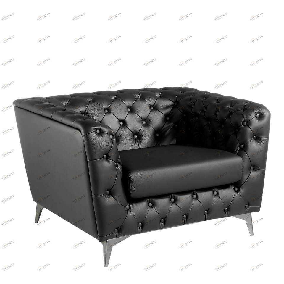 Кресло кожаное с металлическими ножками черное от Angel Cerda ANGEL CERDA FL1838-1P-VISON 00-3865510 Черный 
