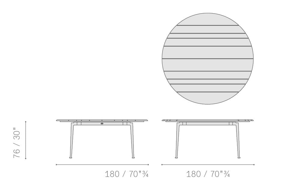 Алюминиевый и деревянный круглый садовый стол Poltrona Frau SOLARIA ARCH-00106387 - Вид №4