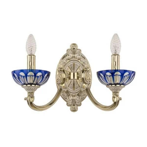 Бра настенное золотисто-голубое Bohemia Ivele 7209B10 Clear-Blue BOHEMIA IVELE ПОД СТАРИНУ 00-3888981 Голубой;золото