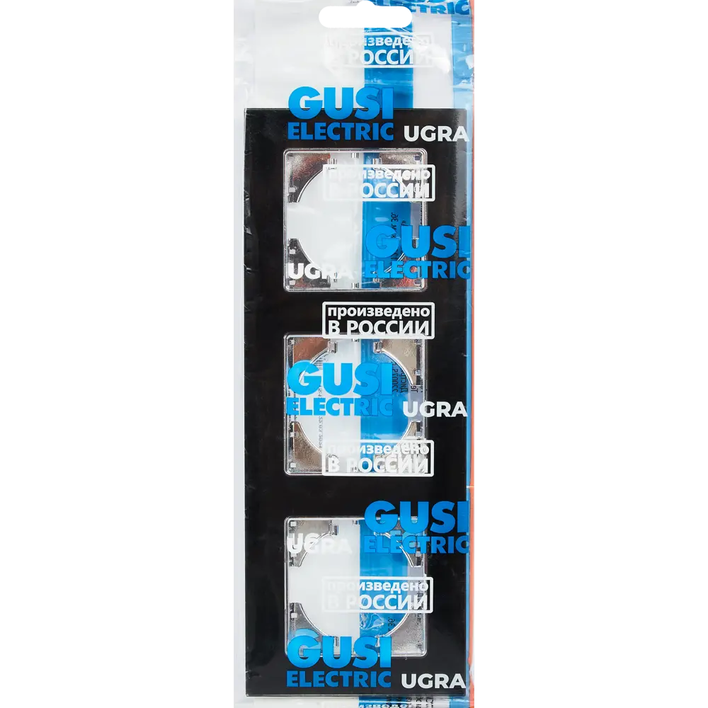 GUSI Electric Ugra - Элегантная рамка для розеток на 3 поста в черном стекле 85233694 STLM-0060201 - Вид №3