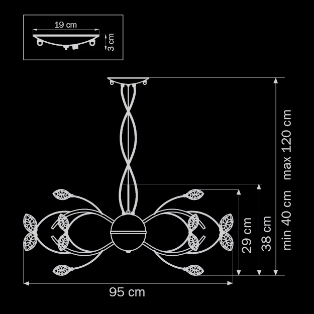 Люстра дизайнерская Swallowed хром белая 747167 LIGHTSTAR ДИЗАЙНЕРСКИЕ, ЦВЕТЫ 056059 Хром;белый  - Вид №1