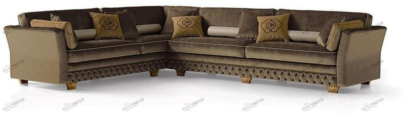 Carpanese Home Угловой диван в бархате Heritage 6443