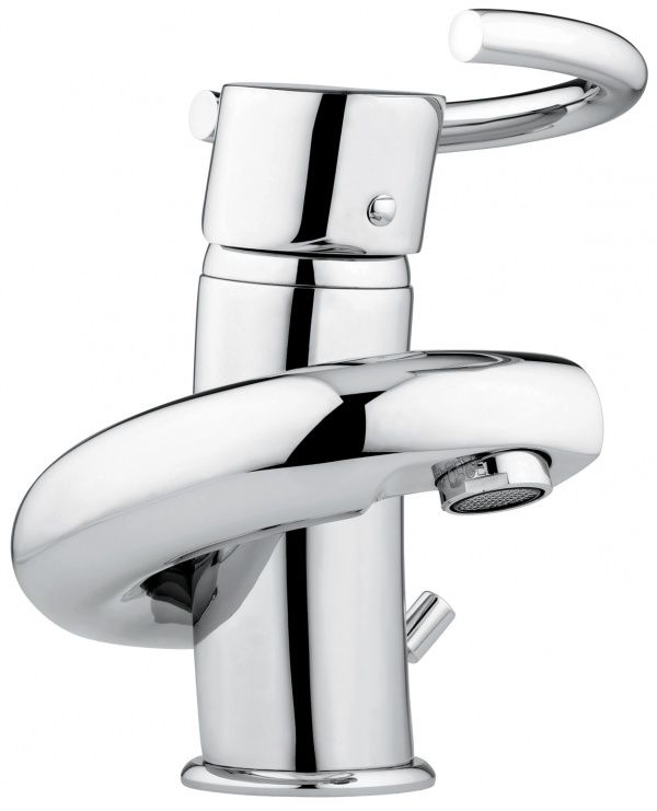6603SC Смеситель Twist с донным клапаном для раковины, цвет матовый хром-хром EMMEVI