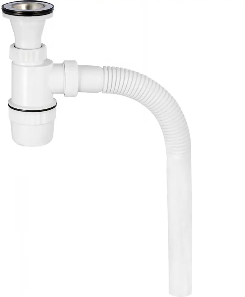 90240593 Сифон VIRPlast Эконом бутылочный с нержавеющей чашкой D70 мм STLM-0145986