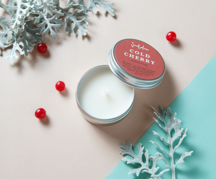 7042 Ароматическая свеча из соевого воска «Холодная вишня» Вкусляндия  - Вид №1