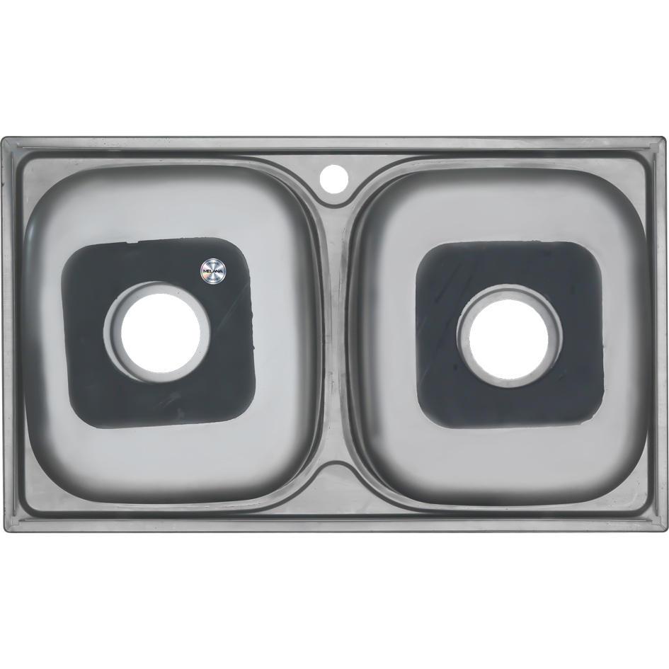 Мойка 8148S MELANA 0,6/180 2-я чаша врезная прямоугольная с сифоном (040 t *8) 040 t (*8) - Вид №2
