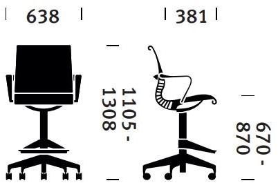 Herman Miller Табурет для офиса, 5 спиц, поворотный, сетчатый, на колесиках Setu sun-id-1501169 - Вид №3