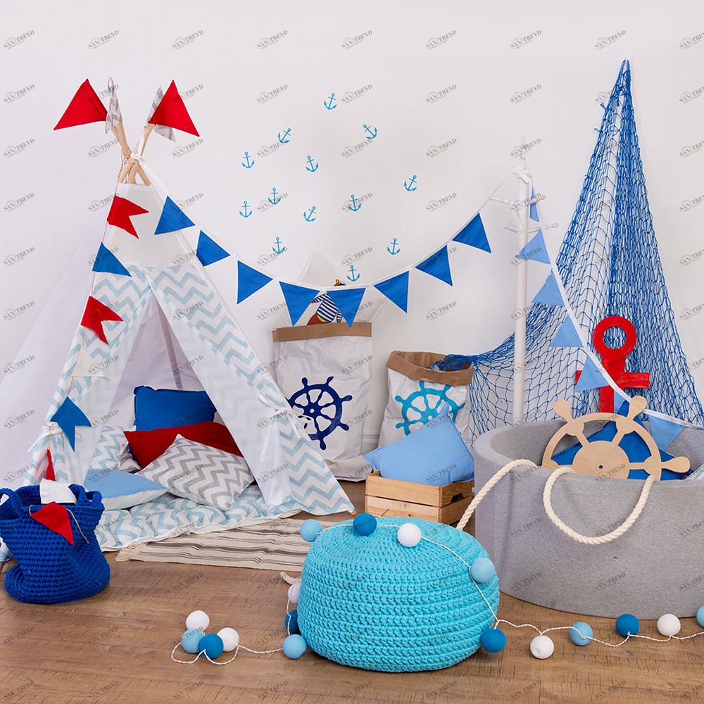 Вигвам для детей Blue Zigzag VAMVIGVAM BLUE ZIGZAG 281902 Белый;голубой Santreyd 