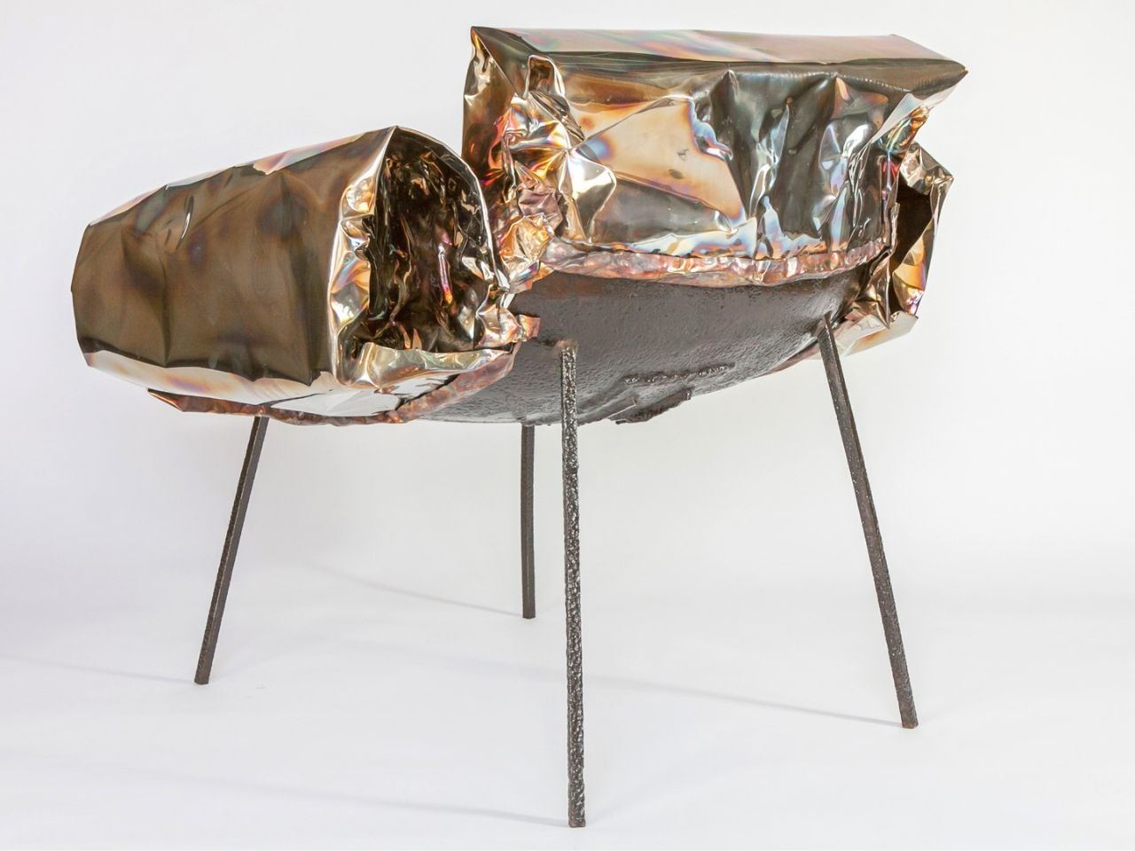 Стул из нержавеющей стали с подлокотниками LO Contemporary PUFFY ARCH-00003273