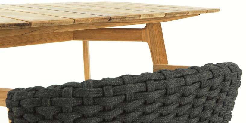 Ethimo Прямоугольный деревянный садовый стол Knit sun-id-1364840 - Вид №4