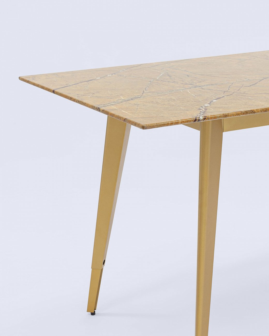 Стол обеденный со стеклянной столешницей, цвет охра с рисунком под мрамор 120х80 см "Ричмонд" STOOL GROUP  00-3958836 Желтый  - Вид №3