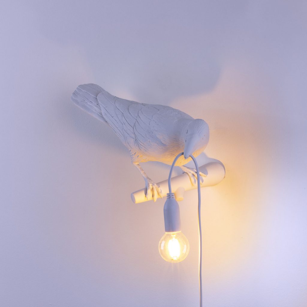 Светильник настенный белый Bird Lamp White Looking Right 14731 SELETTI С ПТИЧКОЙ 00-3882935 Белый  - Вид №3