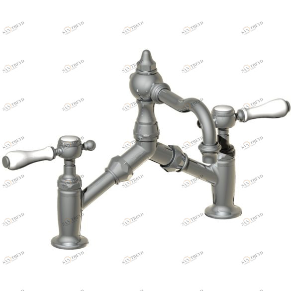 19.227 Смеситель для раковины на 2 отверстия - фарфоровые ручки HORUS Range Julia Victoria 