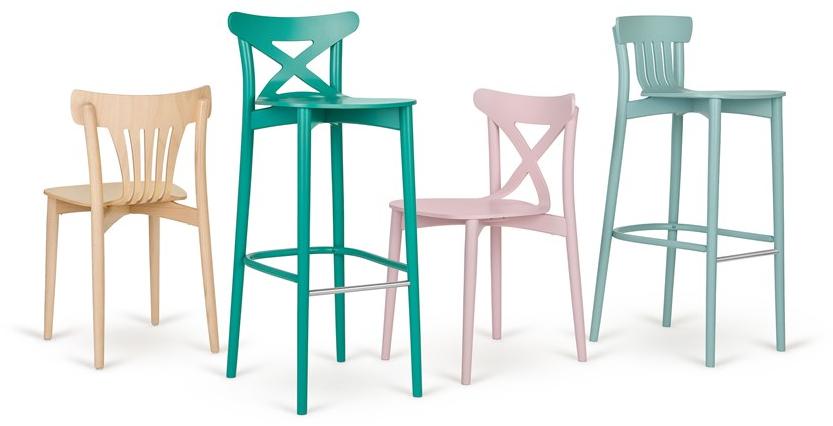 Paged Высокий лакированный табурет со спинкой из дерева Corte sun-id-1475574 - Вид №2