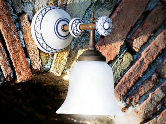 Стеклянный настенный светильник с фиксированной рукояткой Aldo Bernardi Caracoi ARCH-00041256 - Вид №1