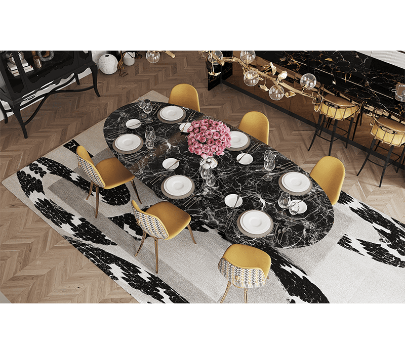 0-155 Овальный обеденный стол Pietra nero marquina Boca Do Lobo  - Вид №7