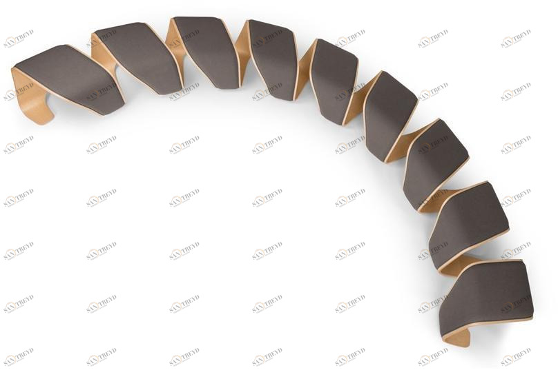 True Design Изогнутая модульная деревянная скамейка Dna sun-id-1411176