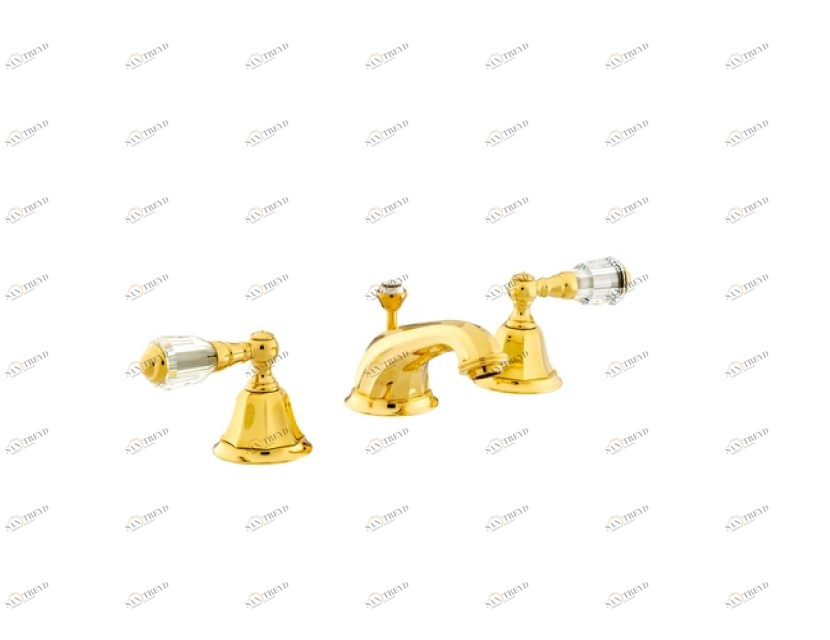 038601.D00.50 Раковина с тремя отверстиями и кристаллами Swarovski Яркий хром Mestre Indica
