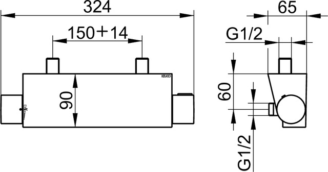 51126030100 Смеситель с термостатом для душа DN 15 KEUCO Edition 11 - Вид №2