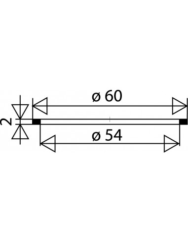 045300 005 01  Плоская прокладка для пластикового дна сифона для умывальника, биде и раковины, Д. 60 x 54 x 2 мм, набор 2 шт. Valentin Чернить  - Вид №2