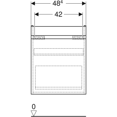 501.904.01.1 Шкафчик для раковины Geberit Renova Plan, с одним выдвижным ящиком и одним внутренним выдвижным ящиком Geberit  - Вид №45