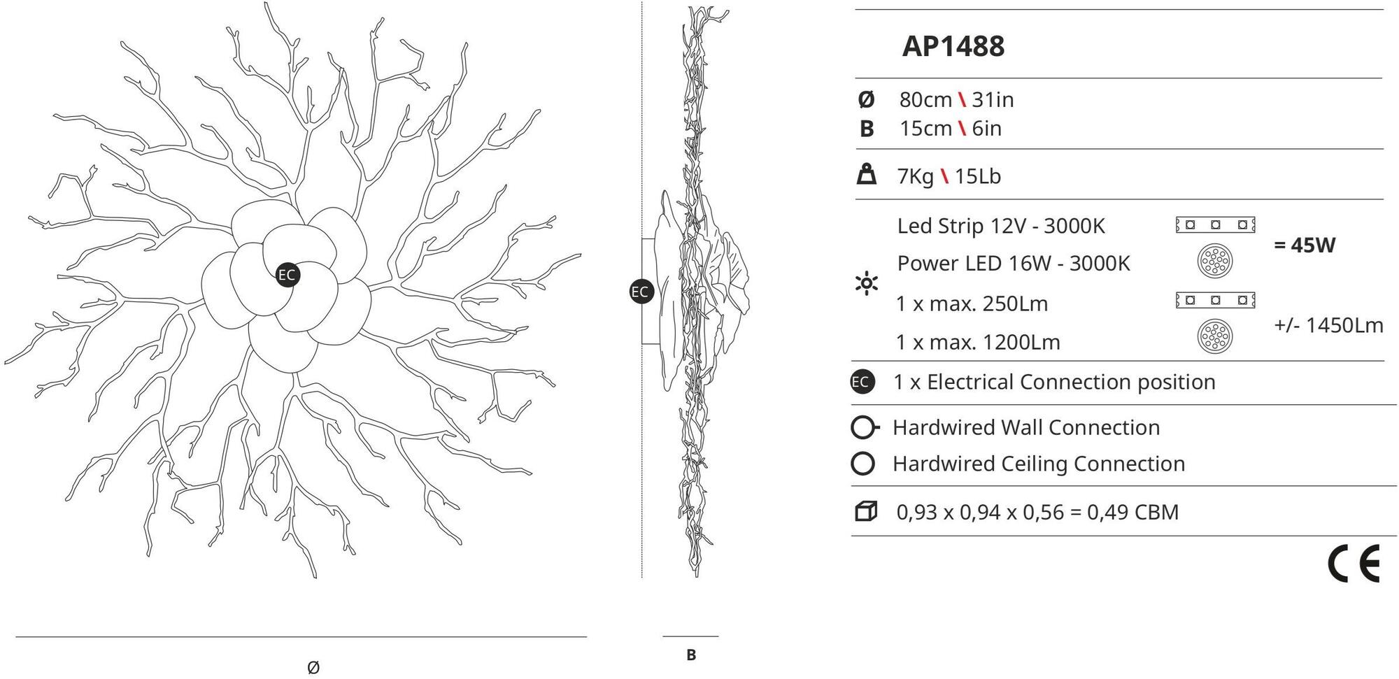 Serip Бра из бронзы ручной работы Coral Ap1488 - Вид №1