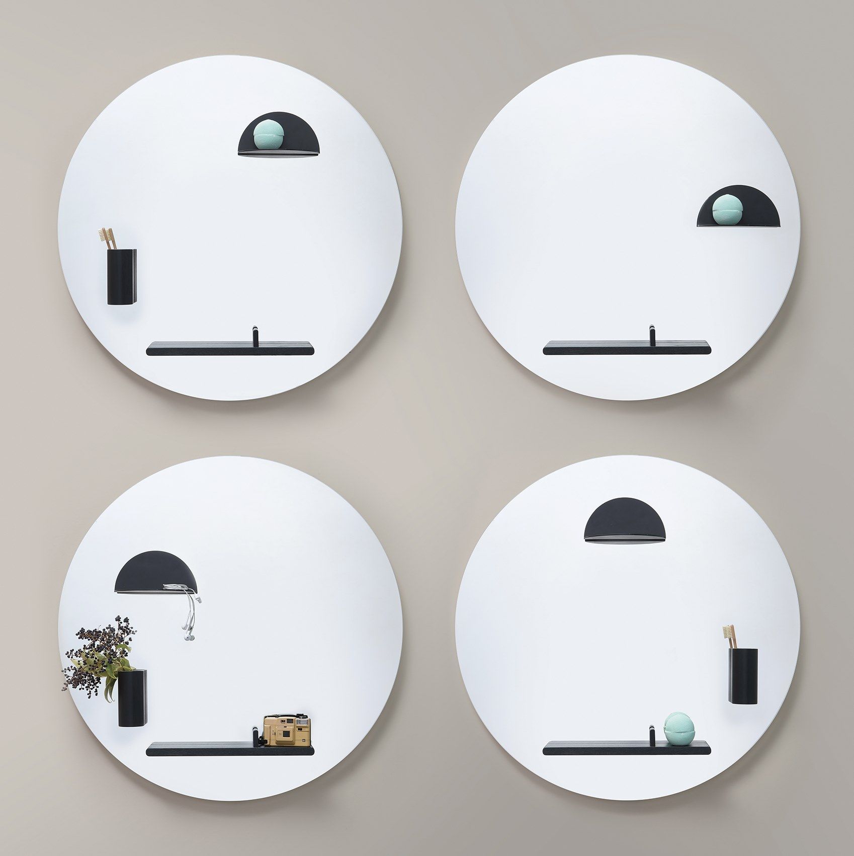 Круглое зеркало с магнитными аксессуарами Azzurra Ceramica Franky ARCH-00137775 - Вид №8