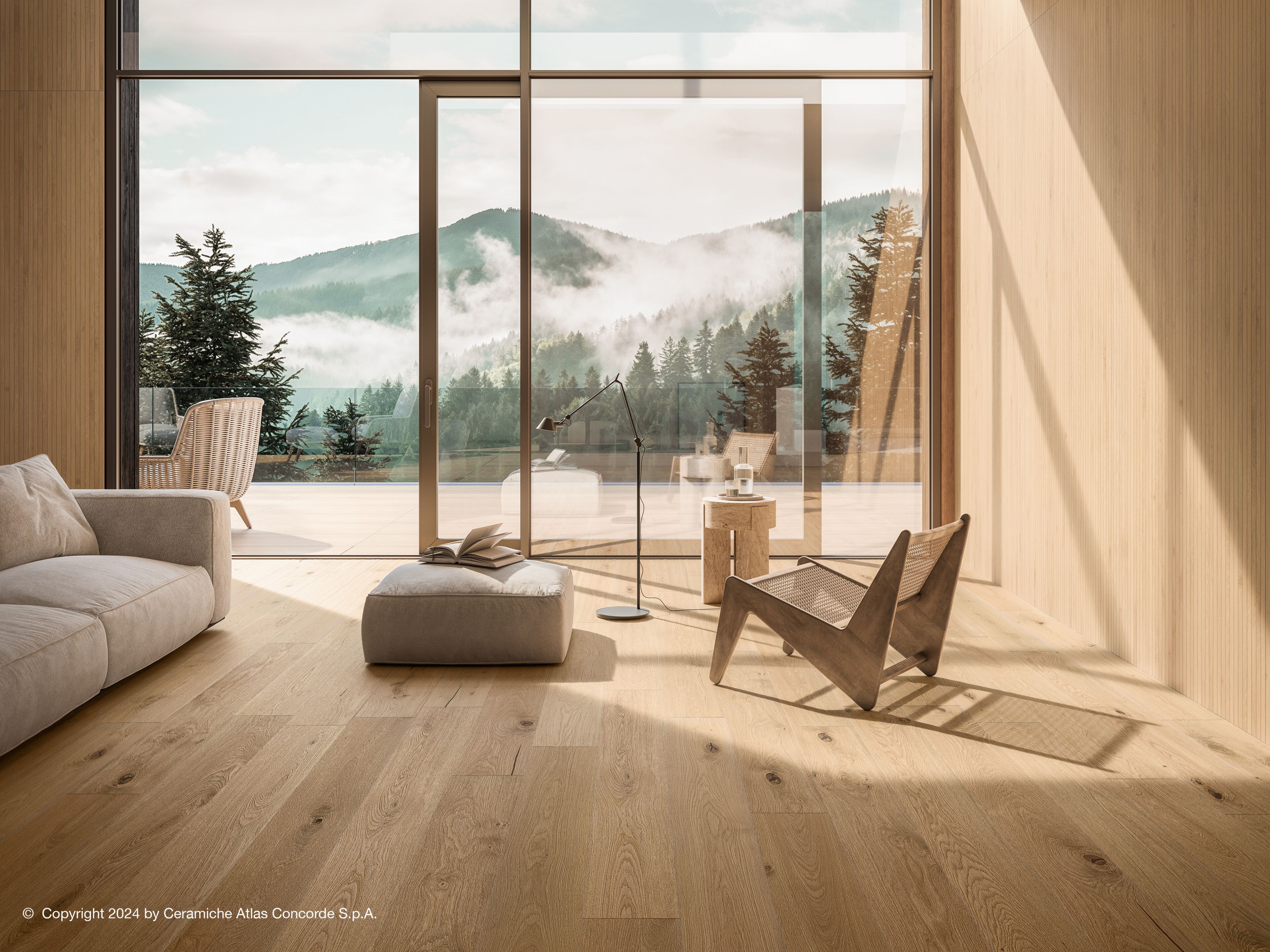 Напольное покрытие из керамогранита в помещении и на открытом воздухе с эффектом дерева Atlas Concorde журнал ARCH-00030139 - Вид №52