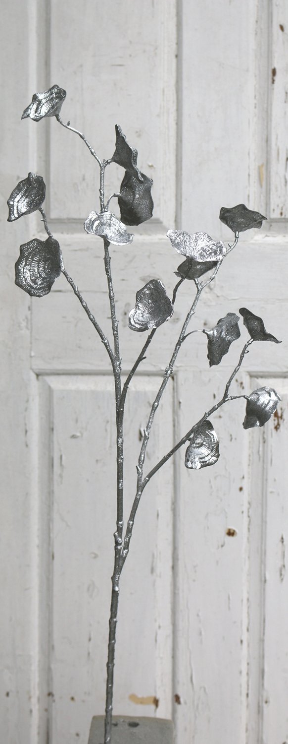 1977 996 a3 Искусственный спрей для листьев с глиттером, 106 см, серебристый H-andreas 