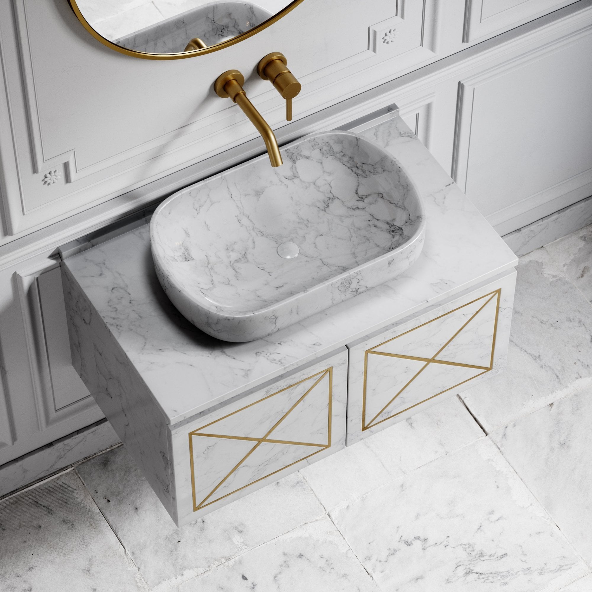 Овальная столешница из каррарского мрамора LUSSO Designo ARCH-00071259 - Вид №1