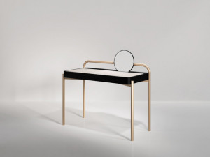 Secolo Roll Письменный столик с перекатывающимся зеркалом, сатинированная сталь отделка Standard.