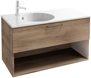 EB2554-R9-NR4 Тумба для столешницы 100 см, 1 ящик/1 ниша, черная ручка JACOB DELAFON ODÉON RIVE GAUCHE