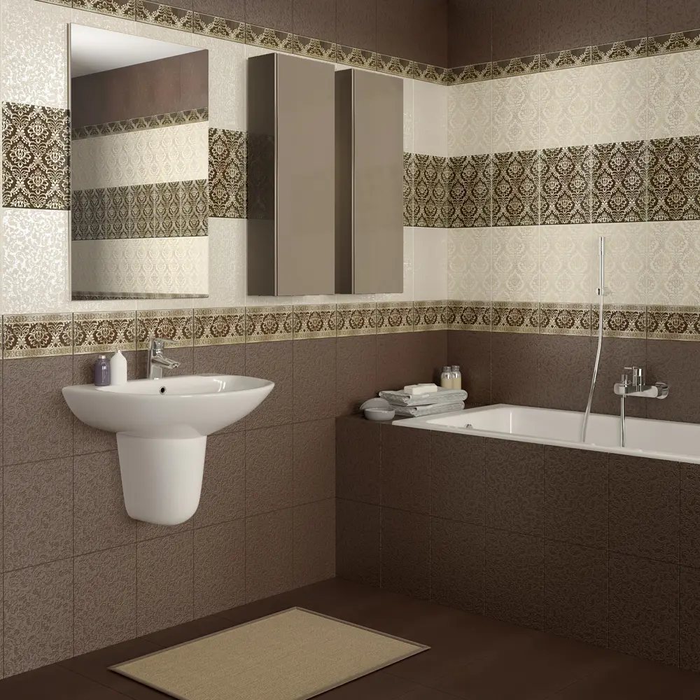 Бордюр настенный LB Ceramics Катар 13x25 см цвет белый STLM-2029039 - Вид №3