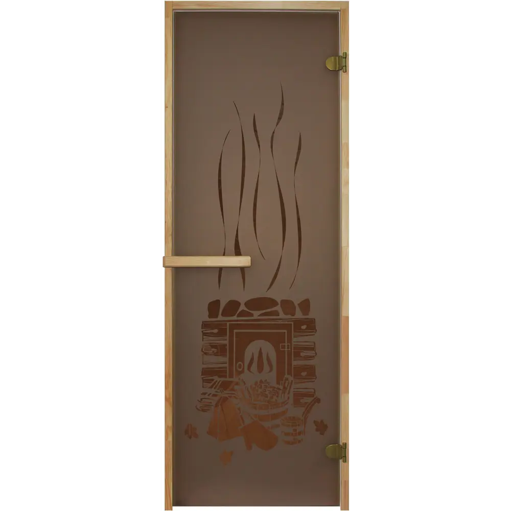 Дверь для сауны стеклянная бронза с рисунком 69x189 см двусторонняя Santreyd STLM-2033066 - Вид №10